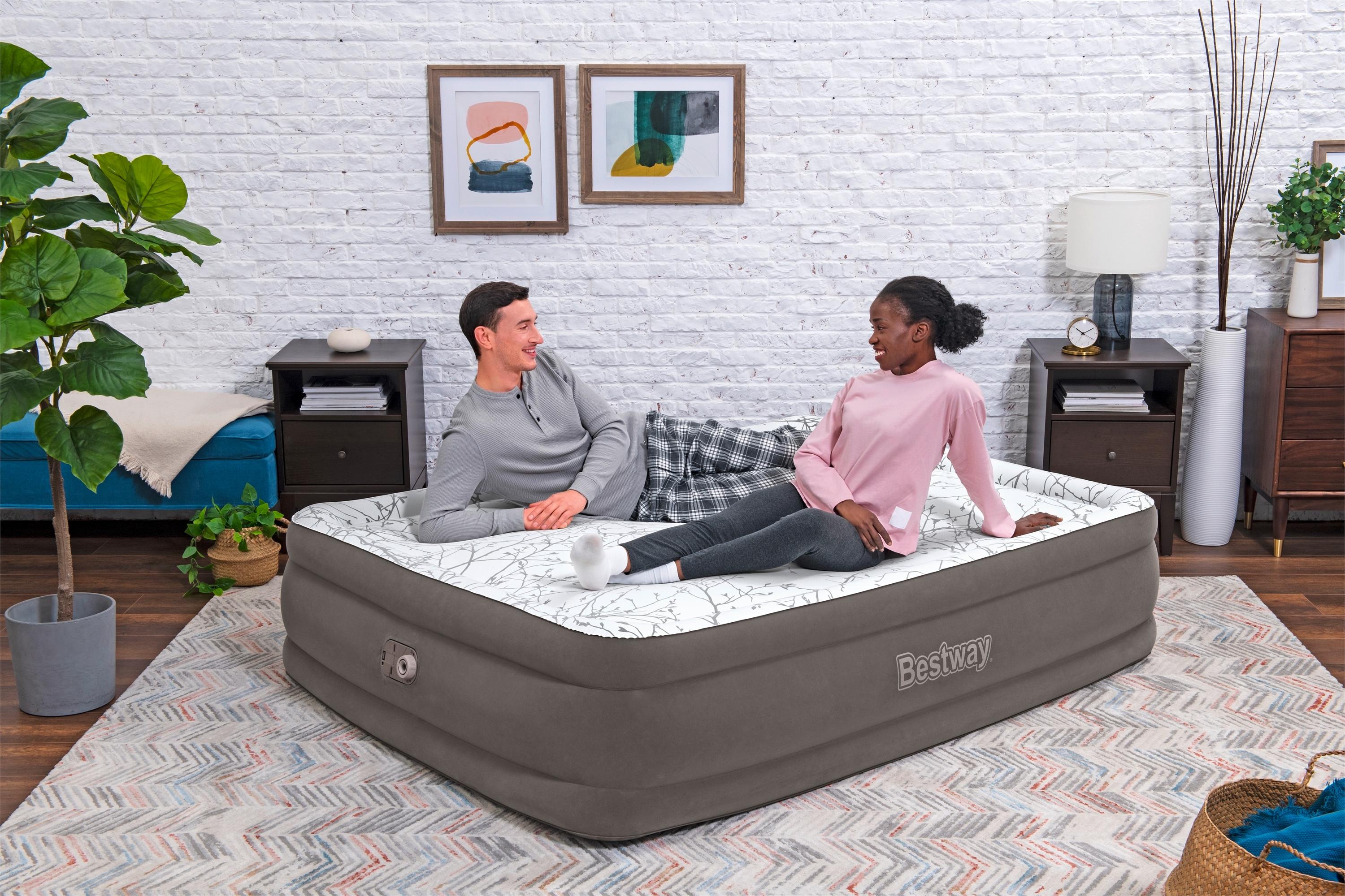 Luftbetten Foamtop Comfort Queen 203x152x46 Cm Bis 300kg - Weiß/Grau, KONVENTIONELL, Kunststoff/Metall (203/152/46cm) - Bestway