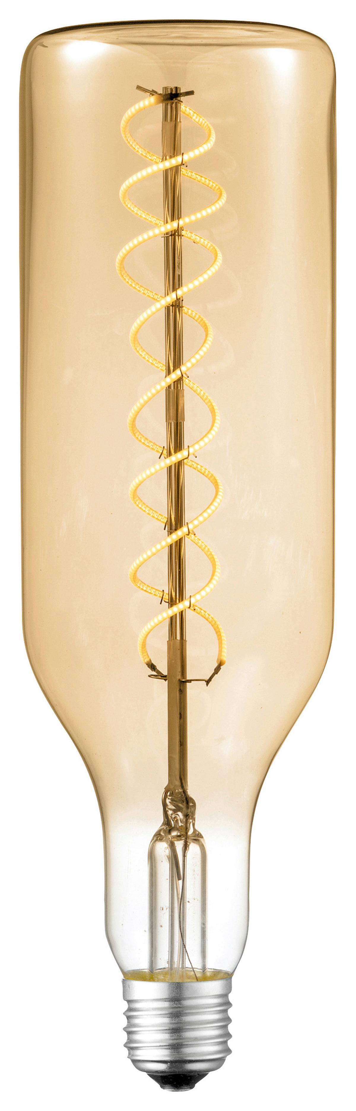 LED dekorační žárovka Diy, E27, 6 Watt - jantarové barvy, Moderní, kov/sklo (7,5/7,5/24,5cm)