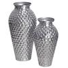 Dekovase 2er Set Silberfarben B: 26 Cm - Silberfarben, Design, Metall (26/51/26cm) - Livetastic