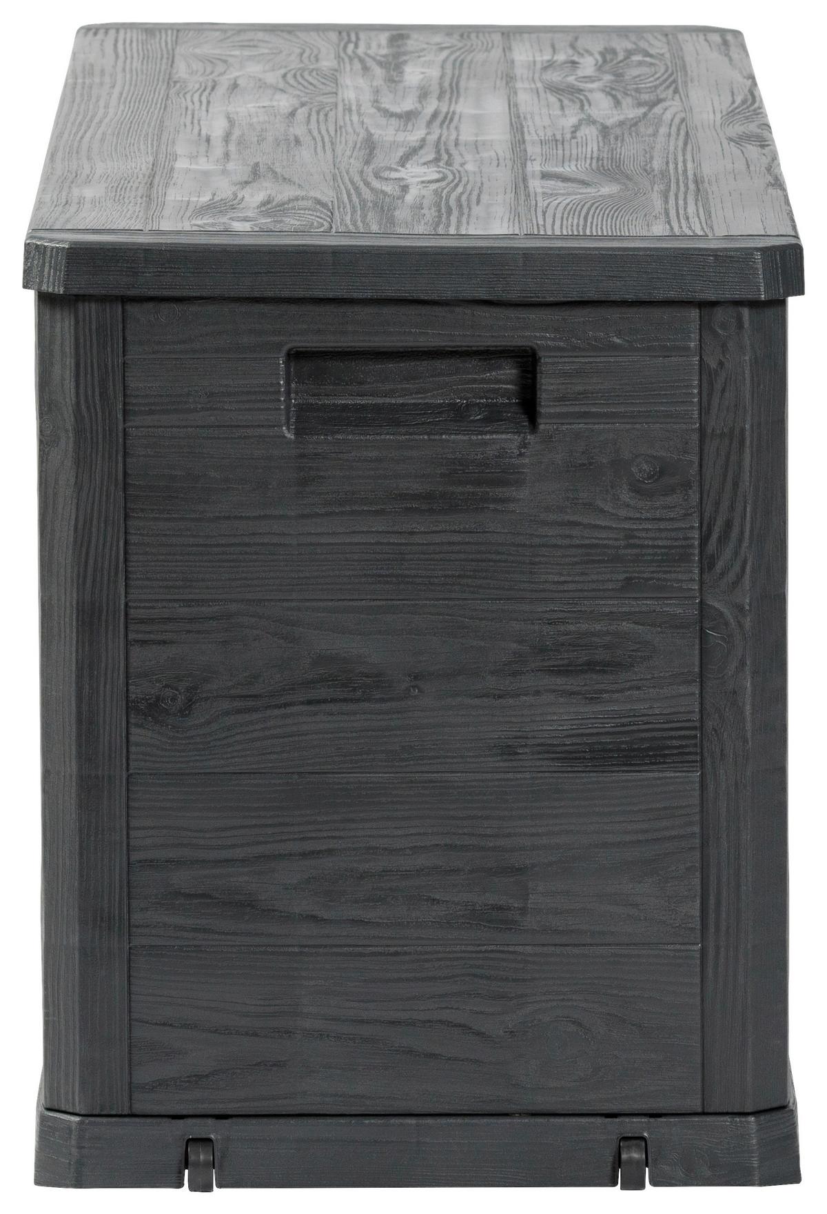 BOX NA VANKÚŠE WOODY - antracitová, Basics, plast (117/56/45cm) - Mömax