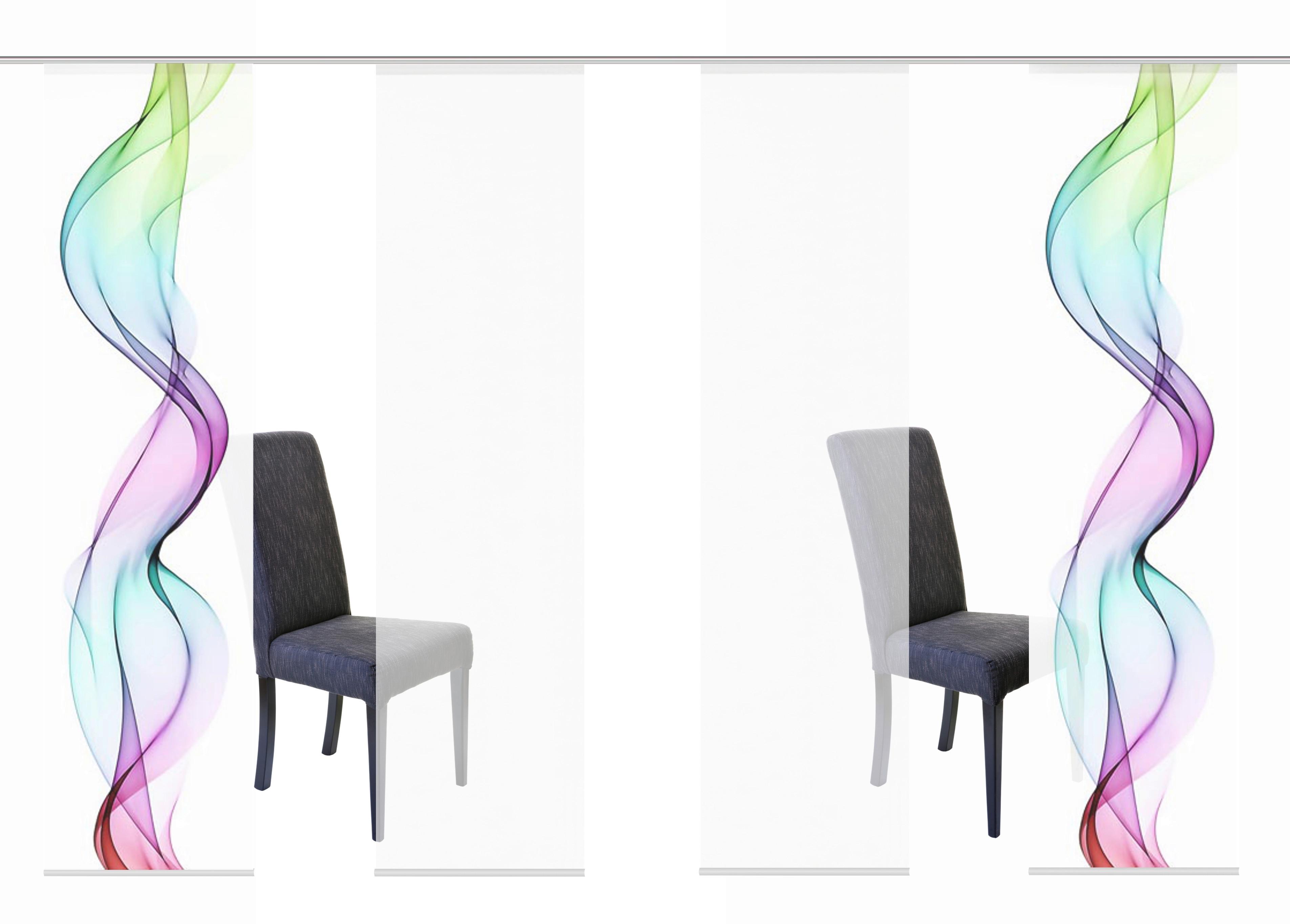 Flächenvorhang Edmonton B: 60 Cm Multicolor - Multicolor, Design, Textil (4x60/245cm)