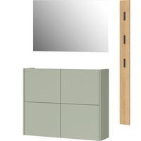 Garderobe Gw-Binetto 3-Teilig Grün/Eichefarben B: 127 cm - Eichefarben/Grün, Design, Holzwerkstoff (127/200/27cm) - Livetastic