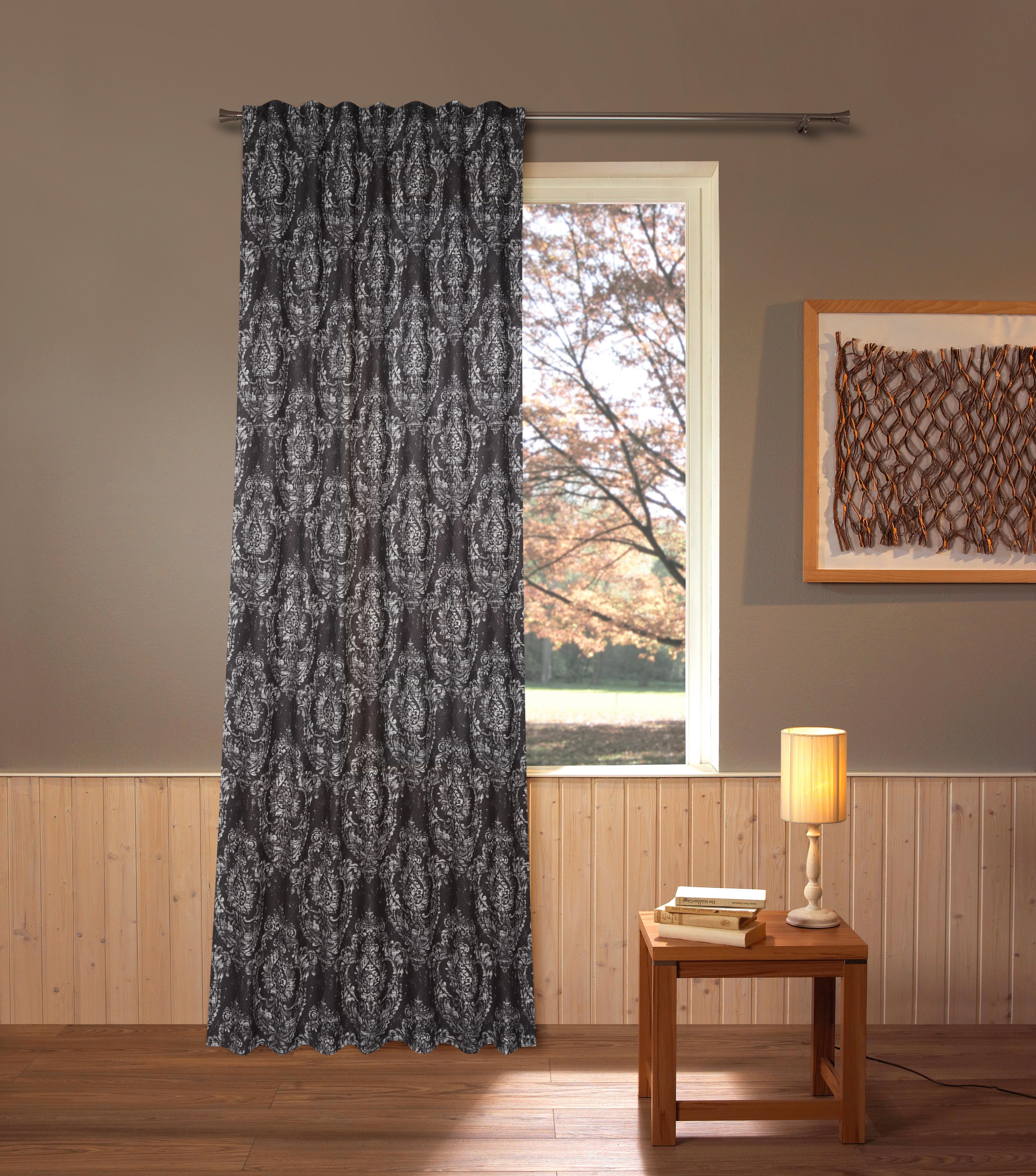 Vorhang mit Schlaufen und Band Amelie 140x245 cm Anthrazit - Anthrazit, ROMANTIK / LANDHAUS, Textil (140/245cm) - James Wood