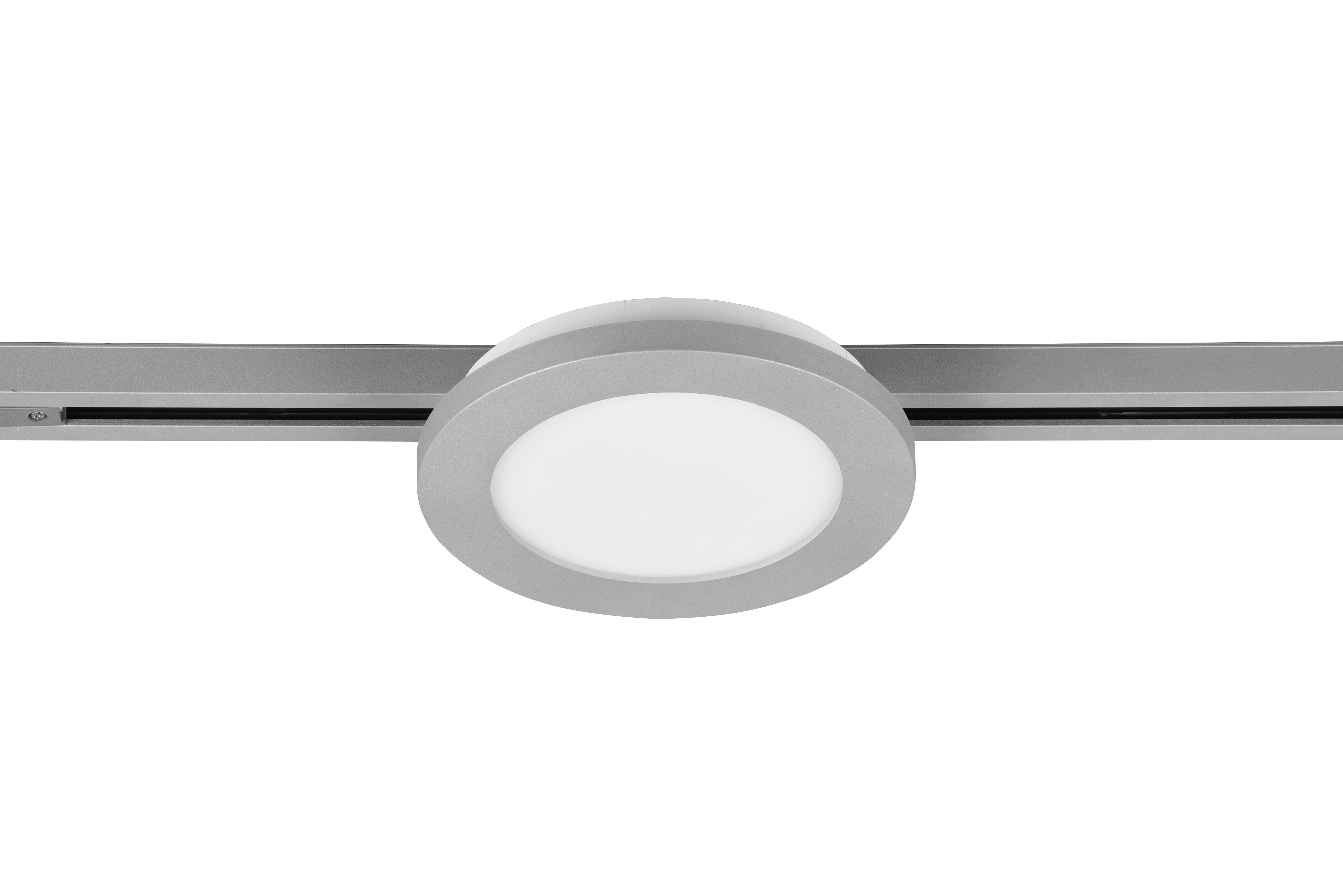 Deckenleuchte Duoline Camillus Ø 17 cm, für Schienensytem - Titanfarben, Basics, Kunststoff (17/17/2,9cm) - Trio Leuchten