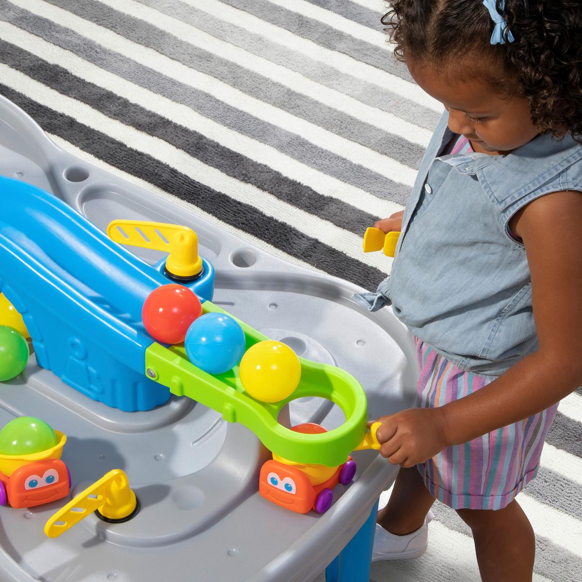 Ballspieltisch Fahren und Rollen ab 2 Jahren + 10 Bälle - Blau/Orange, Basics, Kunststoff (58/90/69cm)