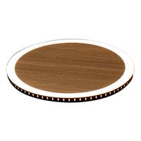 LED-Deckenleuchte Moon Ø 40 cm Mit 3 Helligkeitsstufen - Eichefarben/Schwarz, Design, Metall (40/4,1cm)
