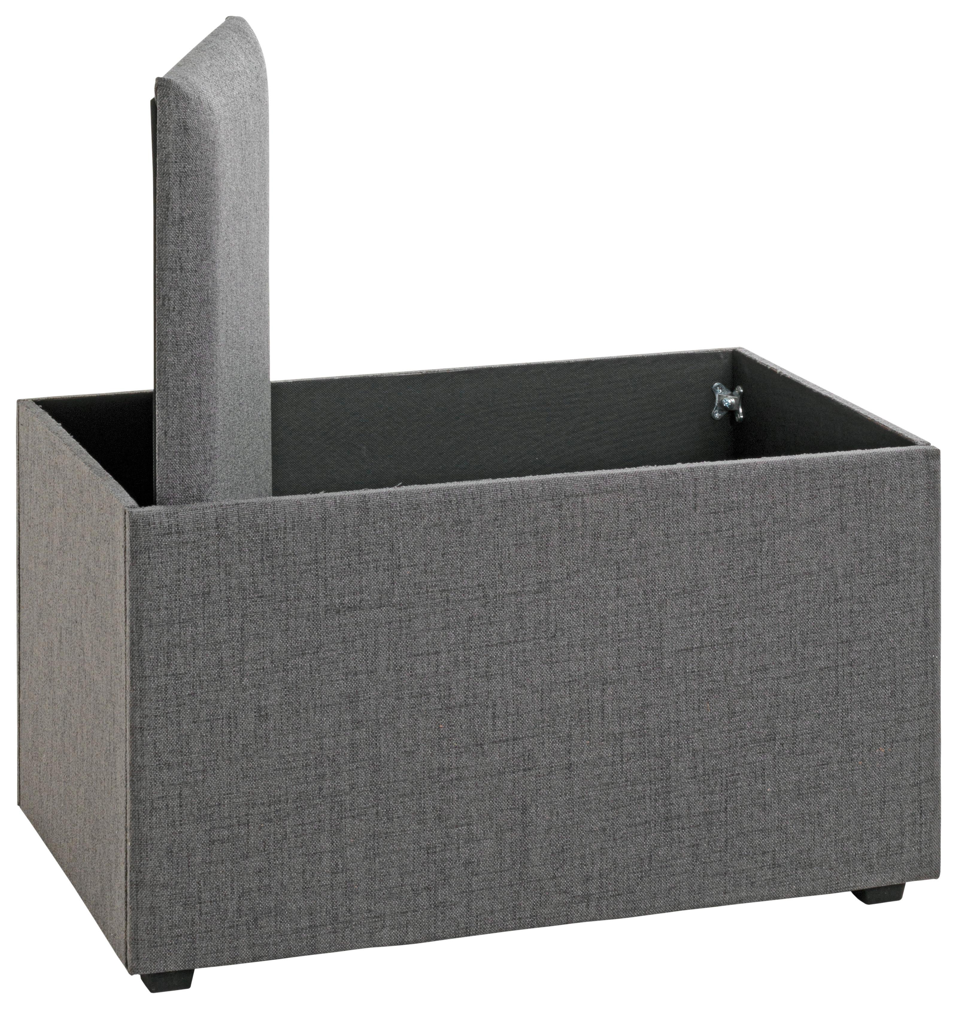 Graue gepolsterte Truhe mit abnehmbarem Deckel