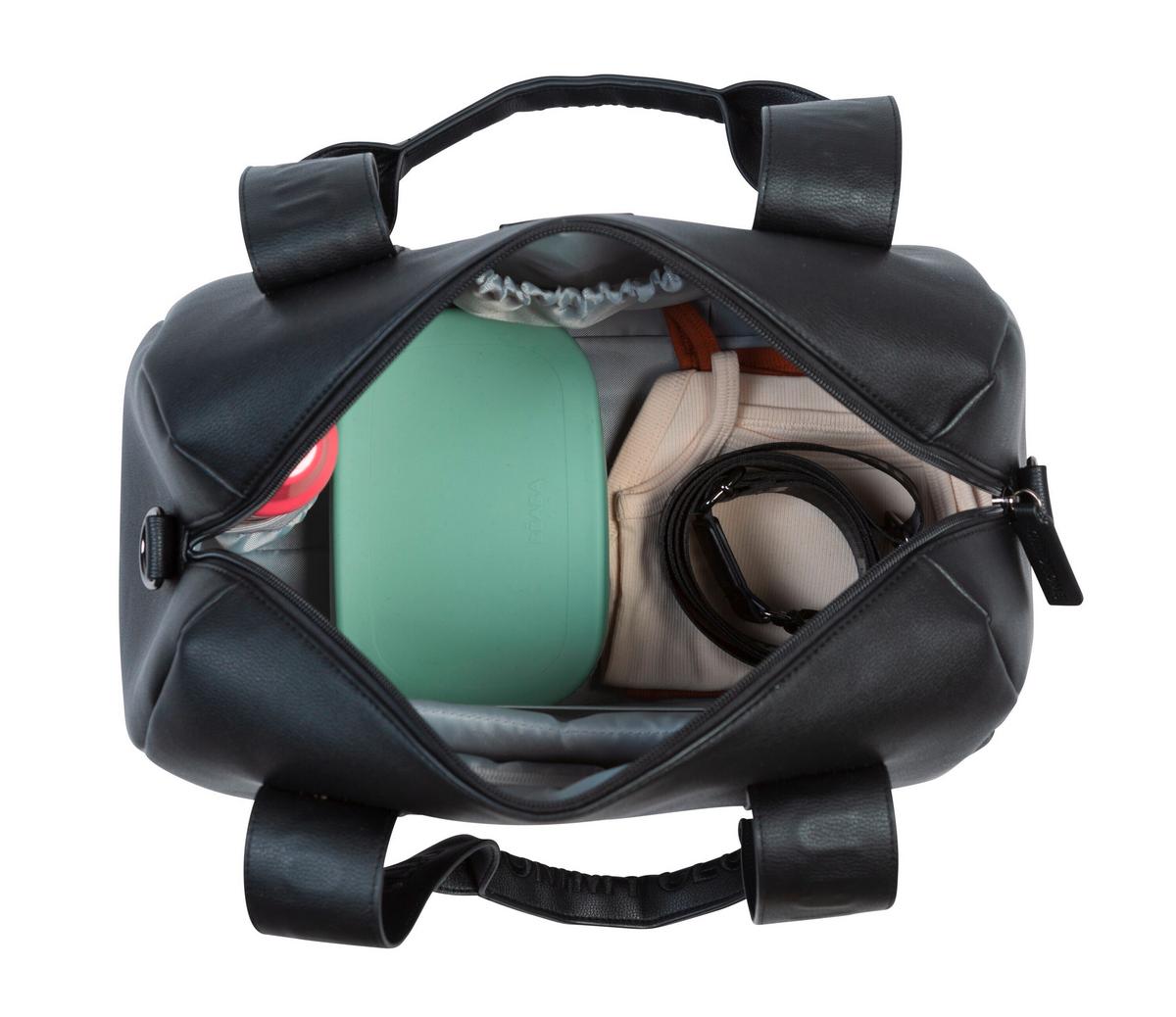 Wickeltasche Mommy Club Schwarz, Lederoptik, B: 38 Cm - Schwarz, KONVENTIONELL, Kunststoff (38/21/27cm) - Childhome