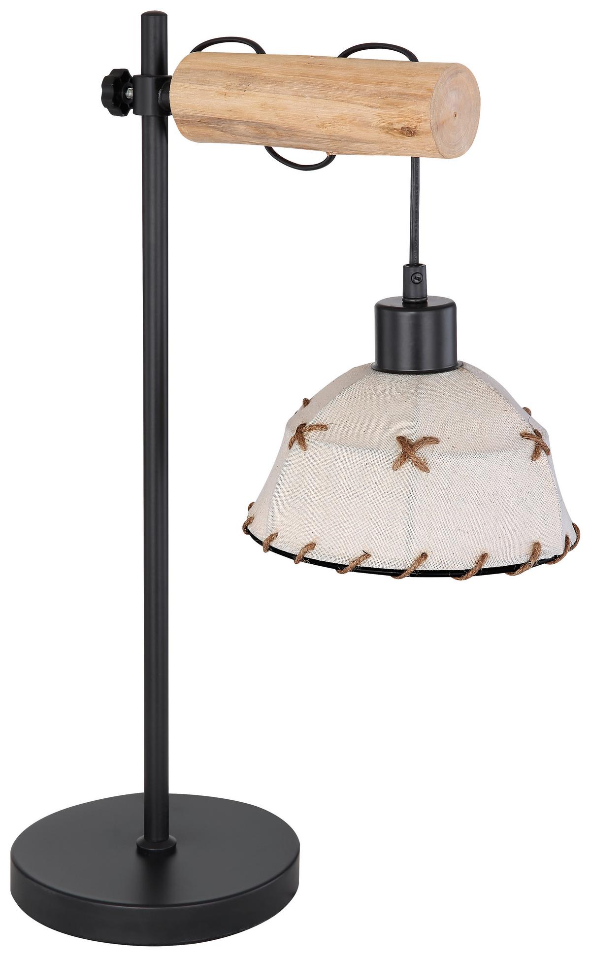 Tischlampe Rex Beige/schwarz Rustikal Mit Schalter - Beige/Schwarz, Natur, Naturmaterialien/Textil (36/18/55cm) - Globo