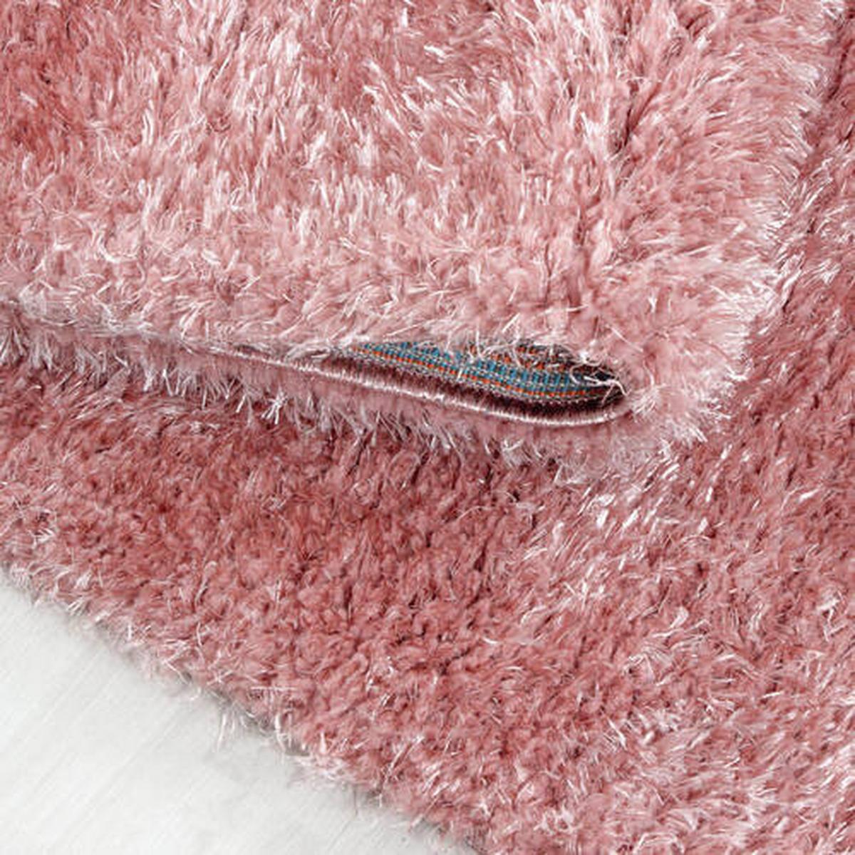 Hochflor Teppich Rosa Naturfaser Brilliant Ø 80 cm - Rosa, Basics, Textil (80cm)