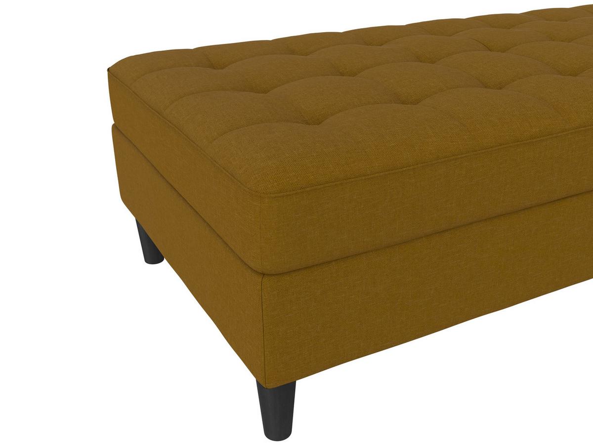 Hocker Palermo Currygelb, mit Stauraum - Currygelb/Schwarz, Basics, Textil (130/43/69cm) - Livetastic