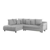 Ecksofa Mendoza - Silberfarben/Schwarz, Design, Textil (197/309cm) - Ondega