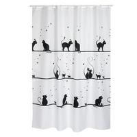 Duschvorhang in Schwarz Textil/Mischgewebe - Schwarz, Basics, Textil (180/200cm) - MSV