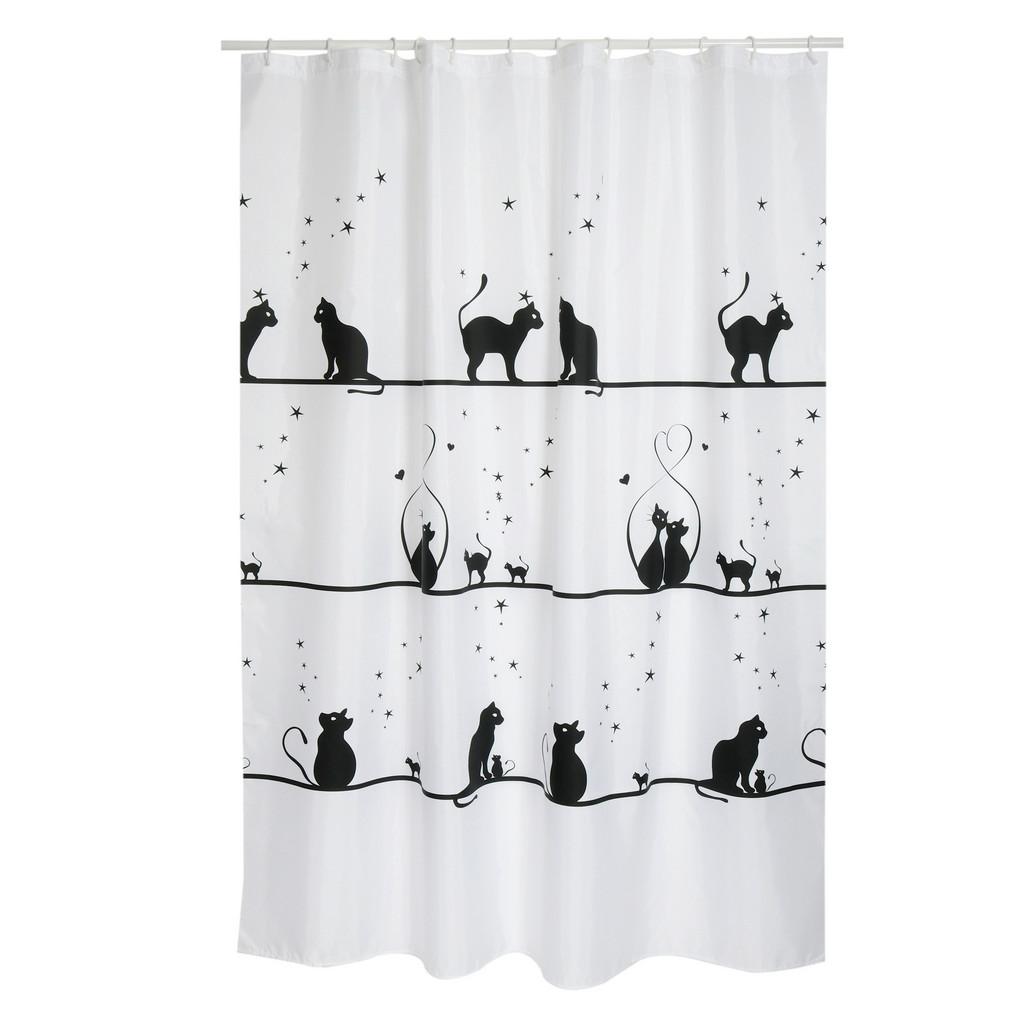 Duschvorhang in Schwarz Textil/Mischgewebe
