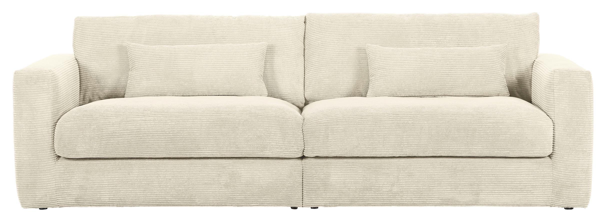 Bigsofa Manolis Beige B: 260 Cm - Schwarz/Naturfarben, KONVENTIONELL, Textil (260/66/115cm) - MID.YOU