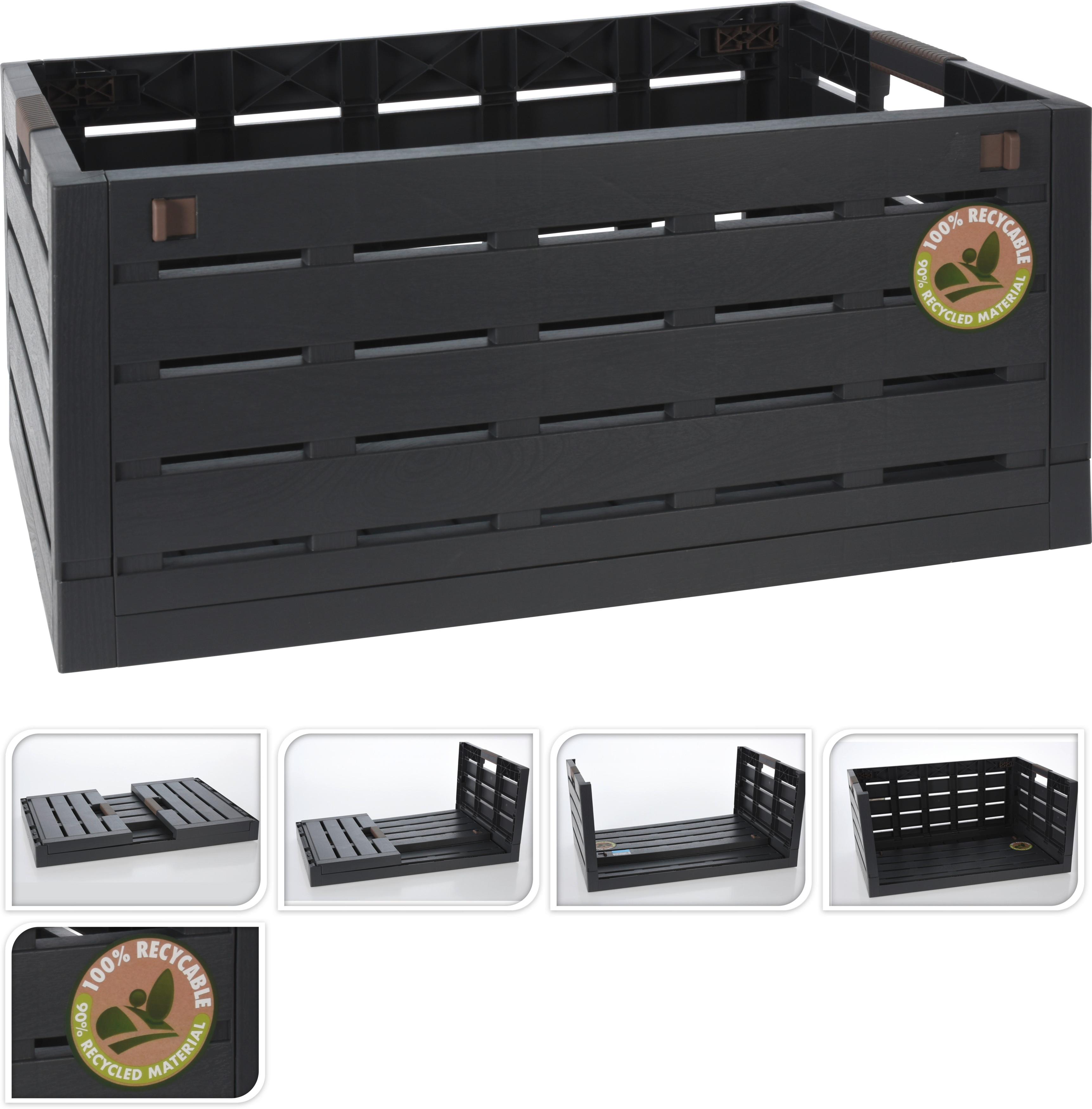 Klappbox Kunststoff Anthrazit 59x38x27,5 cm Faltbar - Anthrazit, Basics, Kunststoff (59/38/27,5cm)
