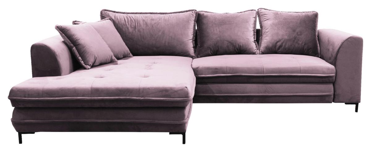 Eckschlafsofa Bello Beere Mit Schlaffunktion Ottomane Links - Beere/Beige, Design, Textil (187/277cm) - Livetastic