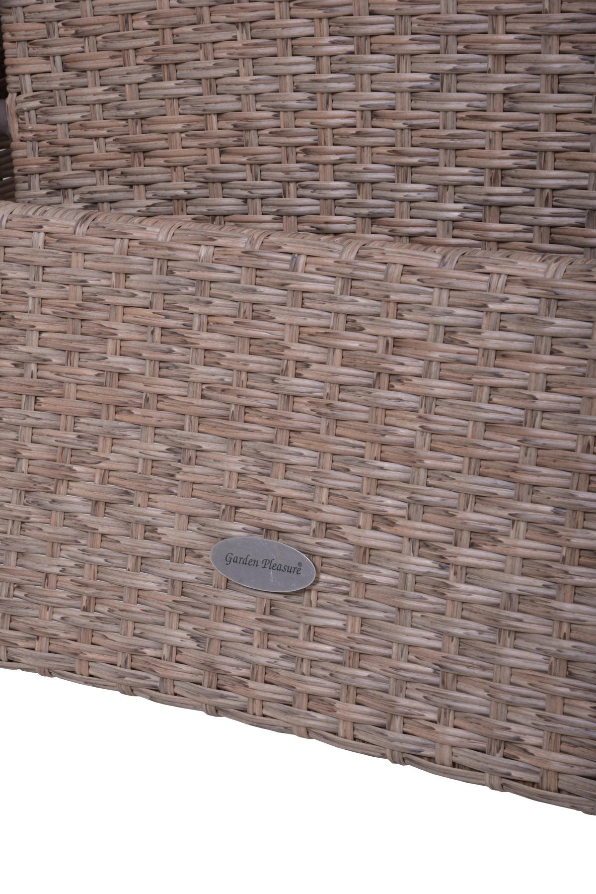 Gartenstuhl-Set Uv-Beständig Braga, Kunststoffgeflecht - Creme/Braun, Basics, Kunststoff/Textil (68/109/60cm) - Gardenson