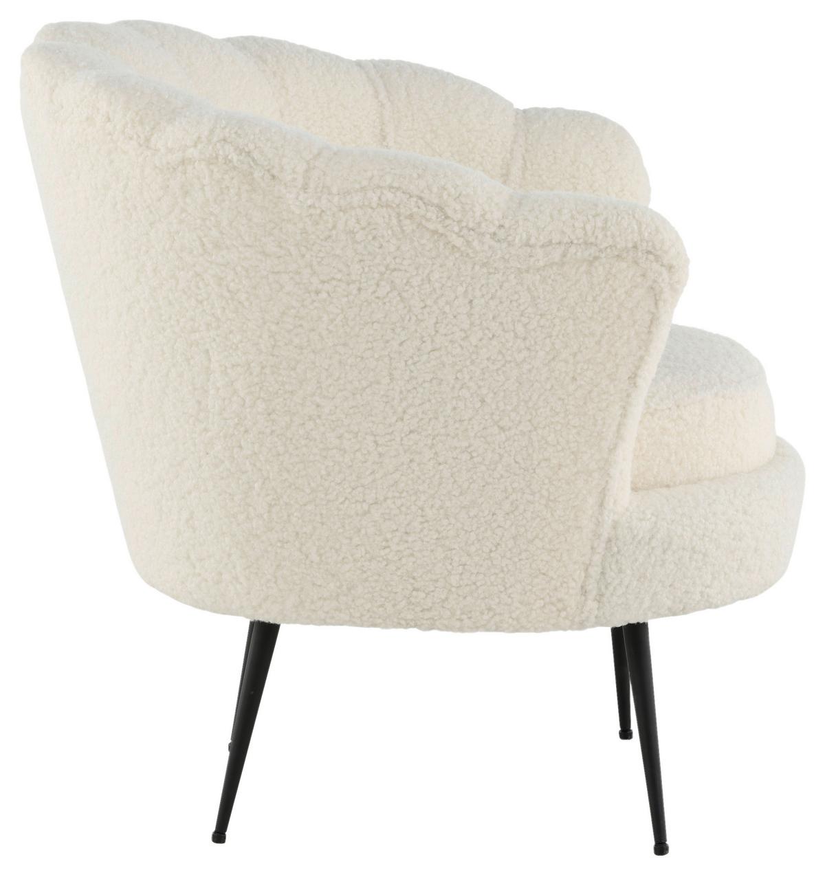 Sessel Calais - Schwarz/Weiß, Design, Textil/Metall (83/76/77cm) - Livetastic