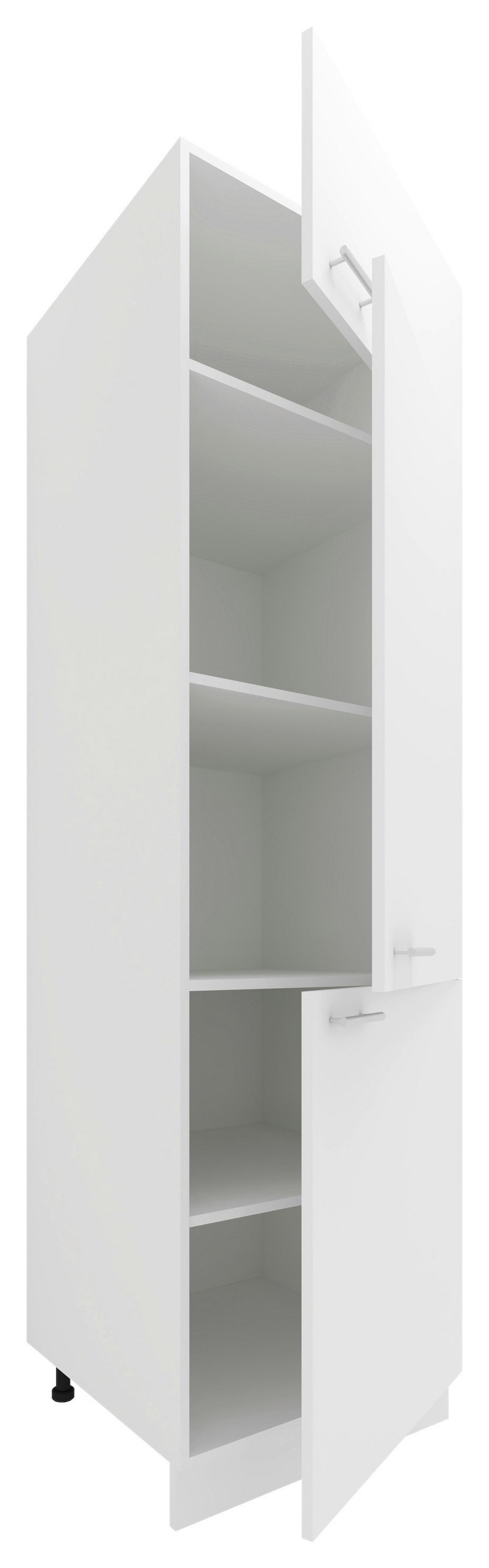 Küchen-Hochschrank Esilo B: 60 cm Weiß 4 Ablagen - Weiß, KONVENTIONELL, Holzwerkstoff (60/207/57cm) - MID.YOU