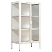 Vitrine Floka Weiß B: 60 cm - Transparent/Weiß, Design, Glas/Metall (60/110/35cm) - MID.YOU
