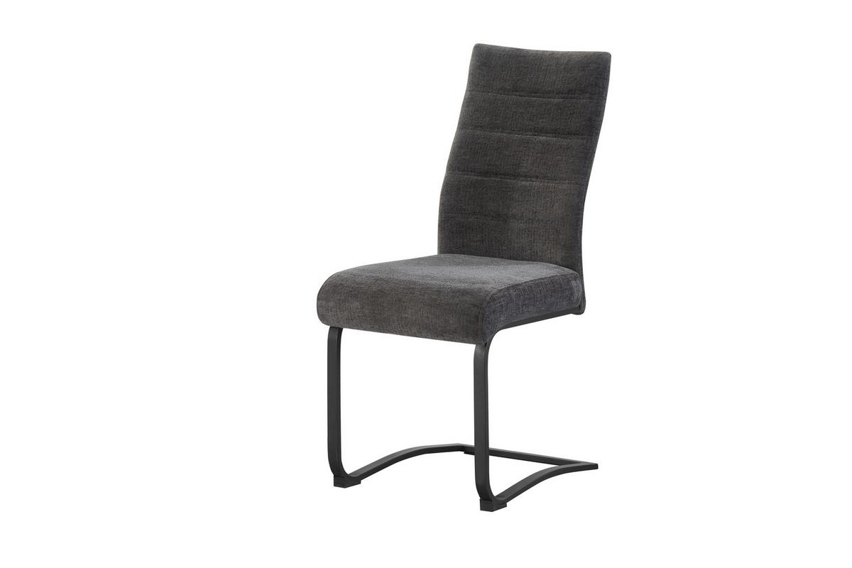 Schwingstuhl-Set Leni Anthrazit B: 43 cm - Anthrazit/Schwarz, MODERN, Textil/Metall (43/98/59cm) - MID.YOU