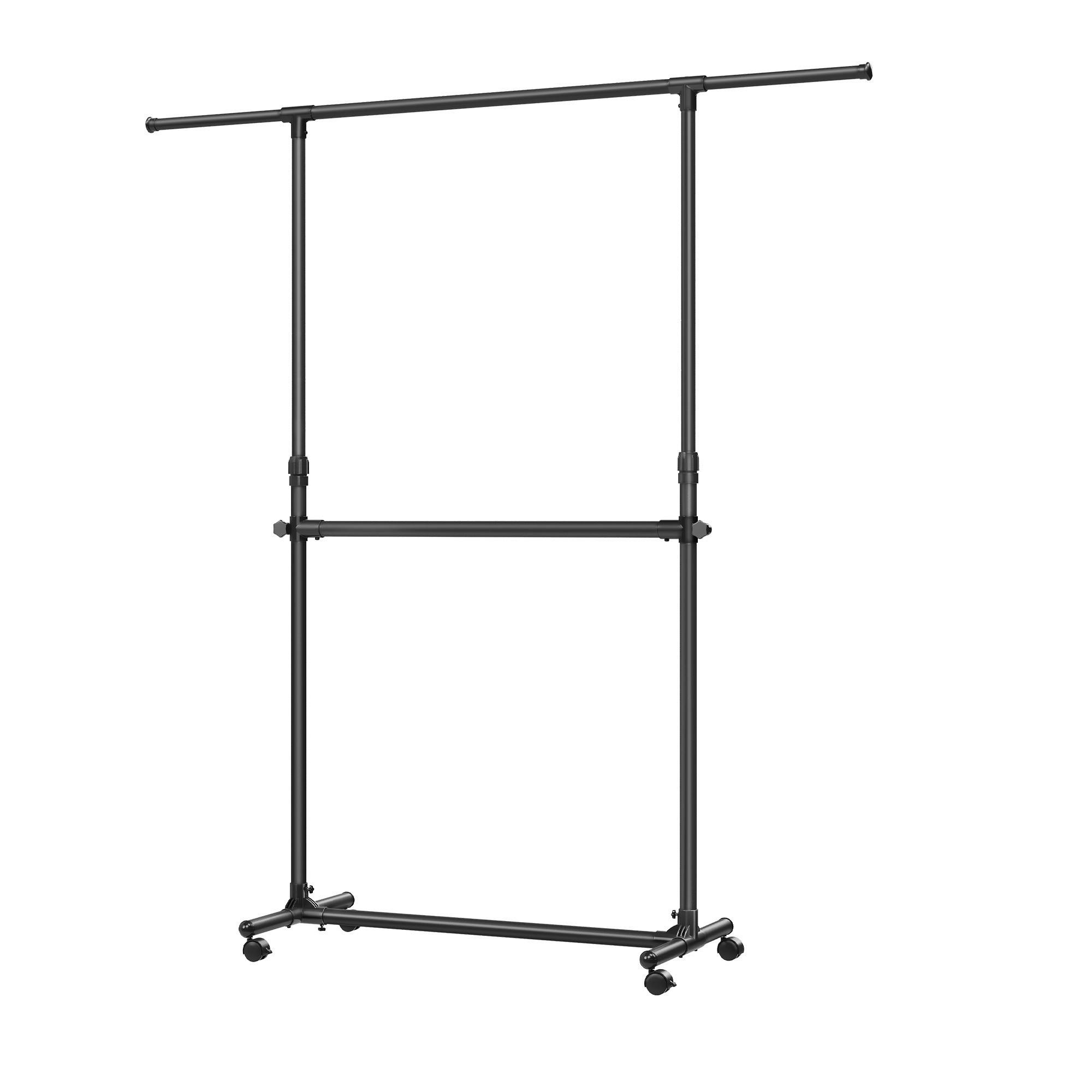 POJAZDNÝ STOJAN NA ODEVY ČIERNA - čierna, Trend, kov/plast (101-165/115-180/49cm) - Boxxx
