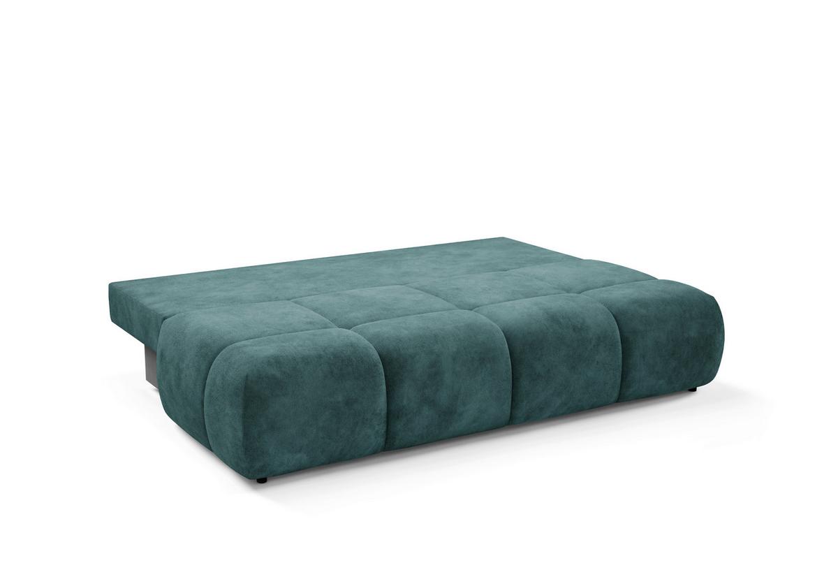 Schlafsofa Maron Petrol B: 219cm - Petrol/Schwarz, Design, Textil (219/94/110cm) - Livetastic
