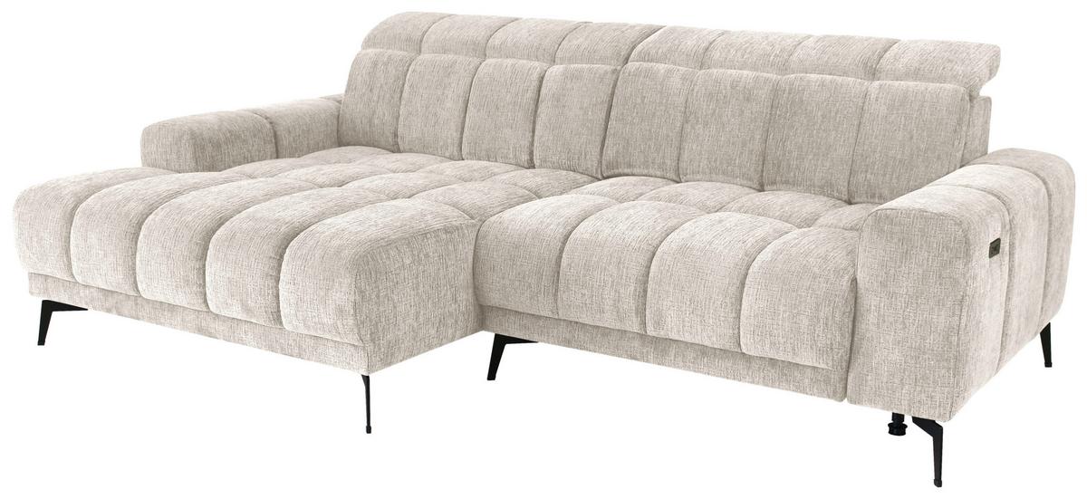 Rohová sedačka LAYA, levá, krémová žinylka KANSAS - krémová, Moderní, textil (155/250cm) - Premium Living