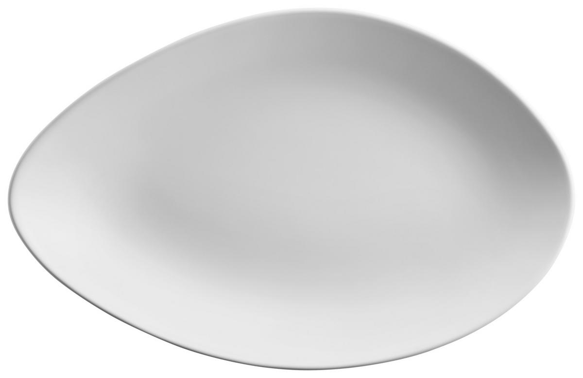 Speiseteller Keramik Oval Schwarz/weiß 4tlg Glendal - Schwarz/Weiß, Basics, Keramik - Mäser