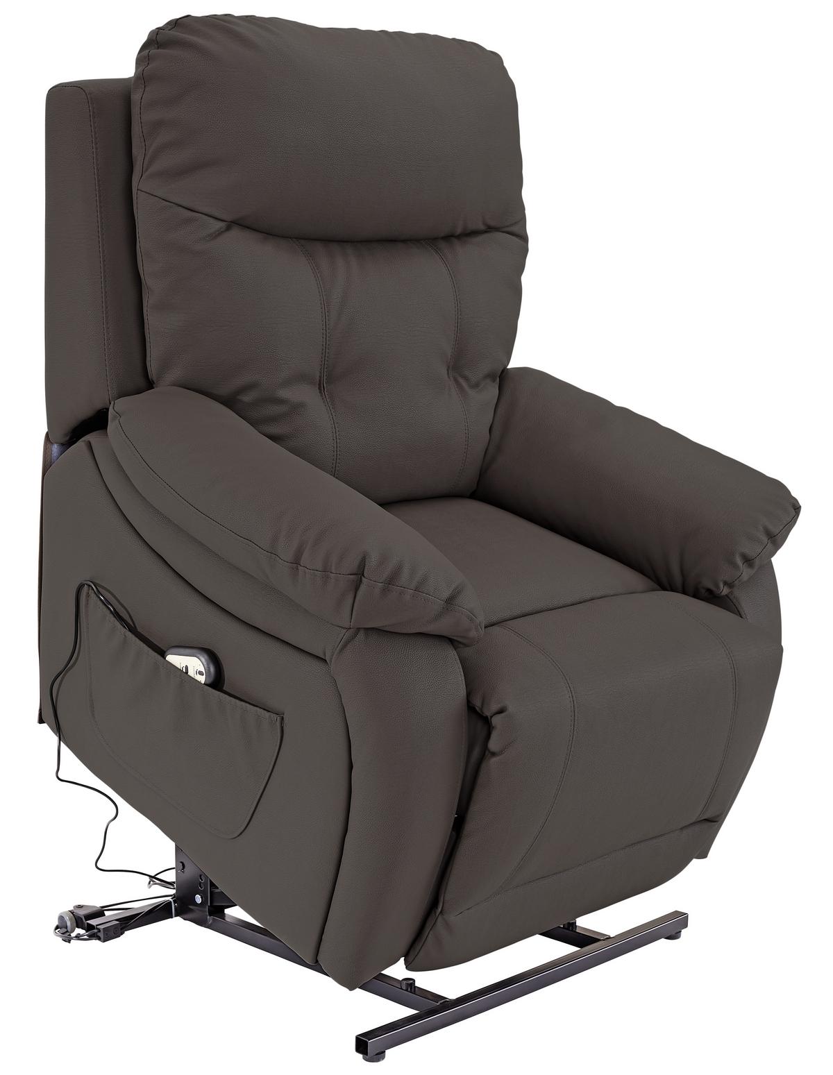 Relaxačné kreslo MARIO, hnedá, kožený vzhľad - hnedá/čierna, Konventionell, kov/textil (89/107-79/94-165cm) - James Wood