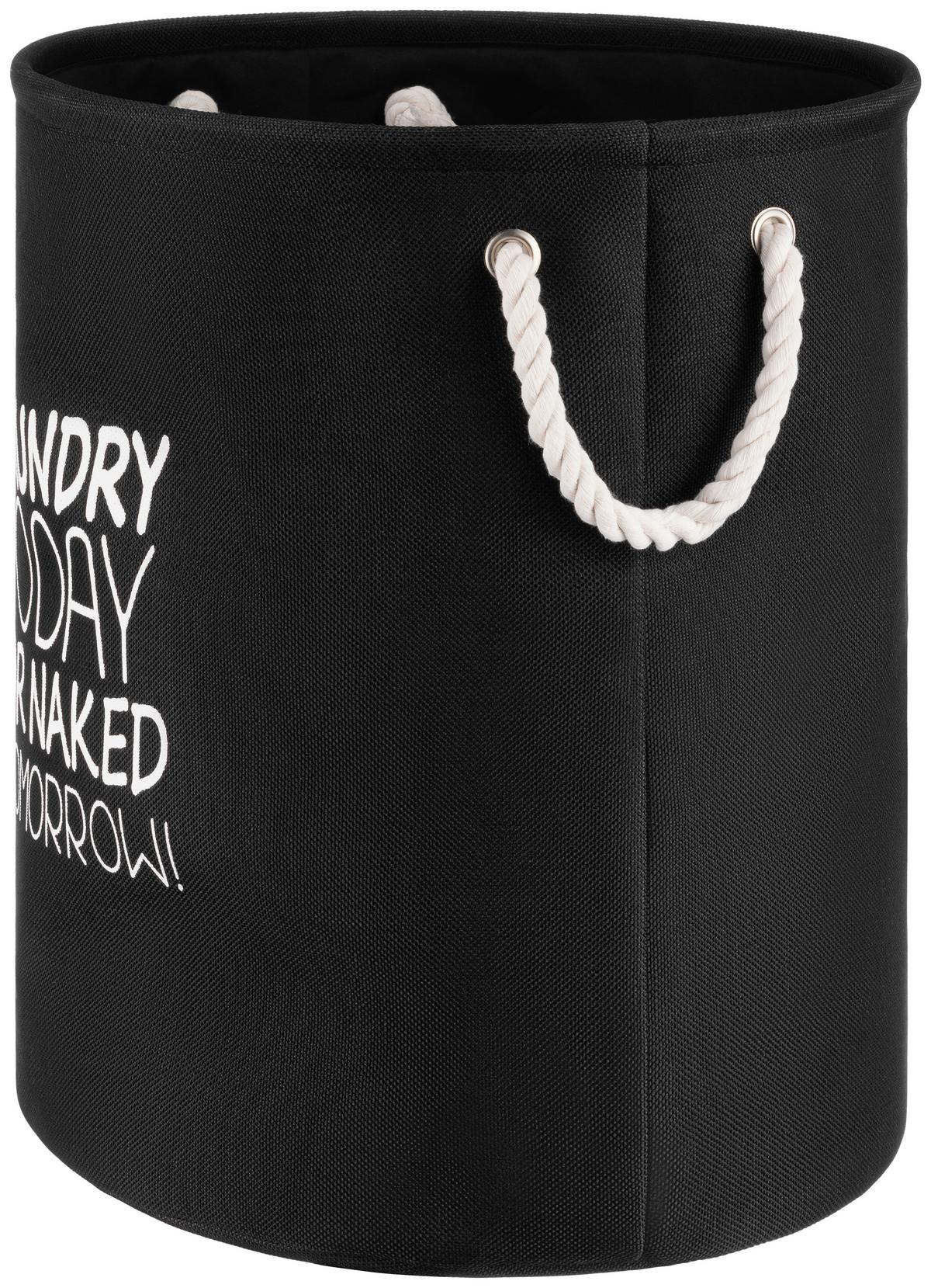 Wäschesammler Clemens - Schwarz, KONVENTIONELL, Textil (40/50cm) - Luca Bessoni