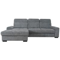 Rohová sedačka MALAGA, levá, šedá žinylka - šedá/černá, Konvenční, dřevo/textil (203/286cm) - Ondega