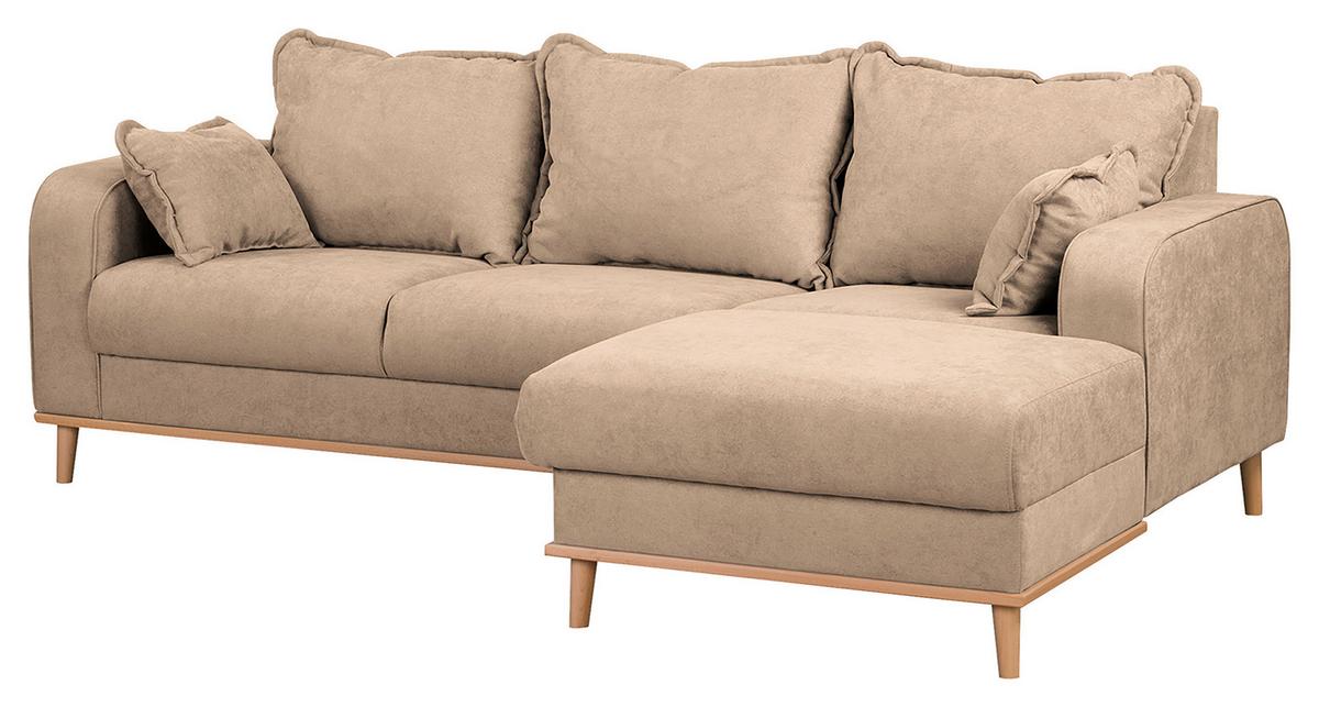 Ecksofa Beata Beige S: 230x150 cm - Wengefarben/Beige, Design, Textil (230/150cm) - Livetastic