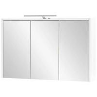 Spiegelschrank Flag mit Led 3 Türen, Weiß - Weiß Hochglanz/Weiß, MODERN, Glas/Holzwerkstoff (93,5/60/16cm) - MID.YOU