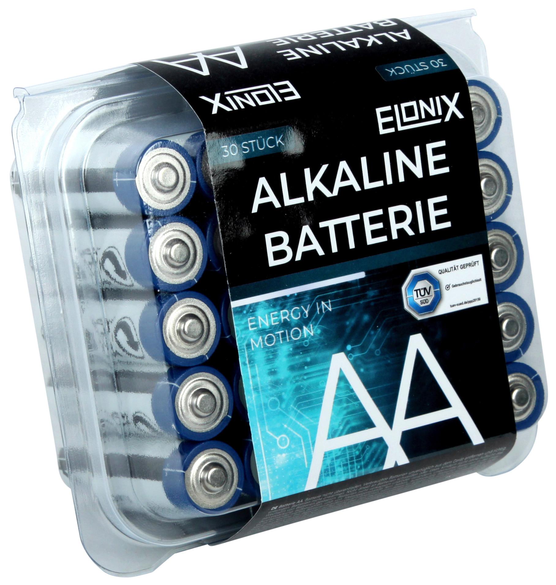 BATTERIE ELONIX ALKALINE BATTERIE AA 30 - Blau/Grau, Basics (10,8/5/9,5cm) - Elonix