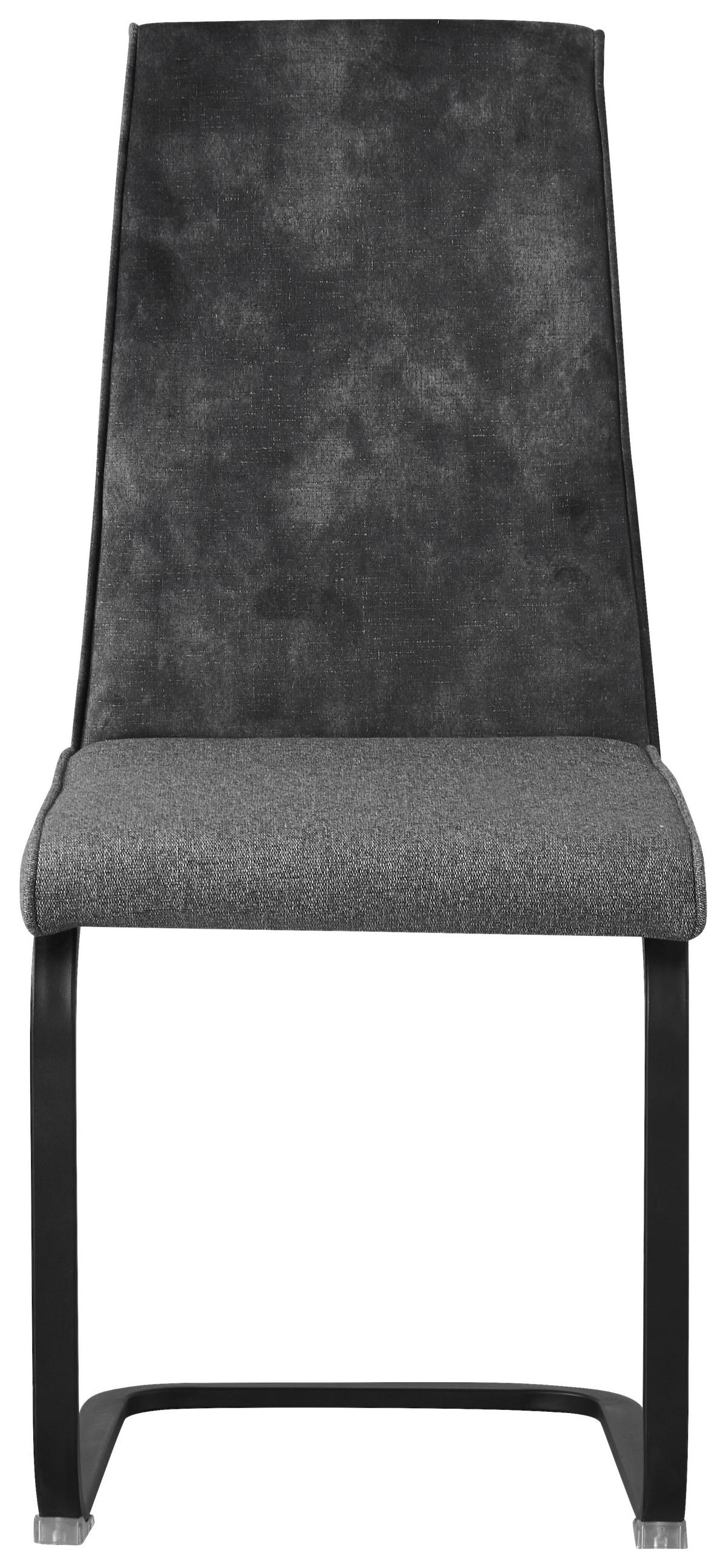 Schwingstuhl Rab Dunkelgrau Eisen Schwarz, B: 46 cm - Dunkelgrau/Schwarz, KONVENTIONELL, Holz/Textil (46/94/62cm) - MID.YOU