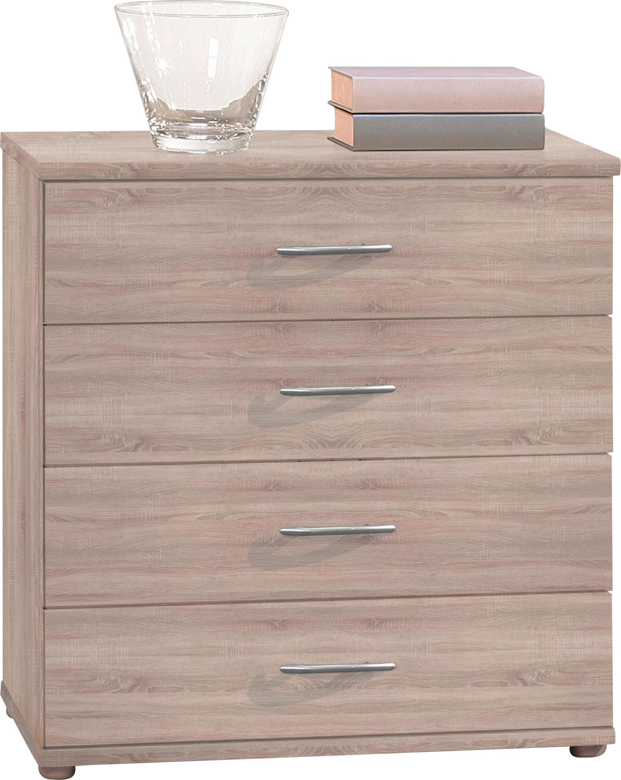 Kommode 60 cm Lilly Eiche Dekor - Eichefarben/Silberfarben, KONVENTIONELL, Holzwerkstoff (60/70/30cm) - Livetastic