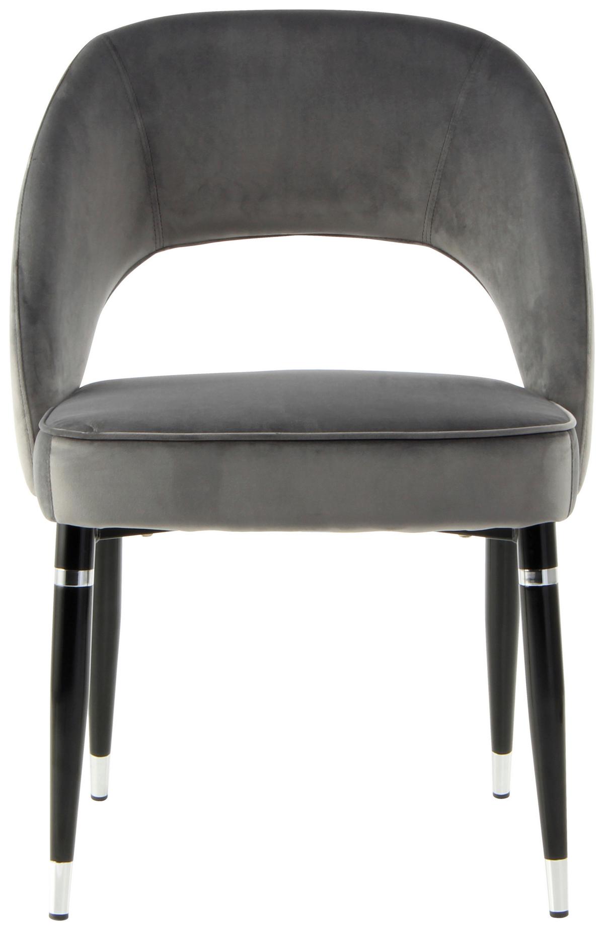 Stuhl-Set Courtney 525 - Silberfarben/Schwarz, MODERN, Textil/Metall (58/83/56cm) - Kayoom