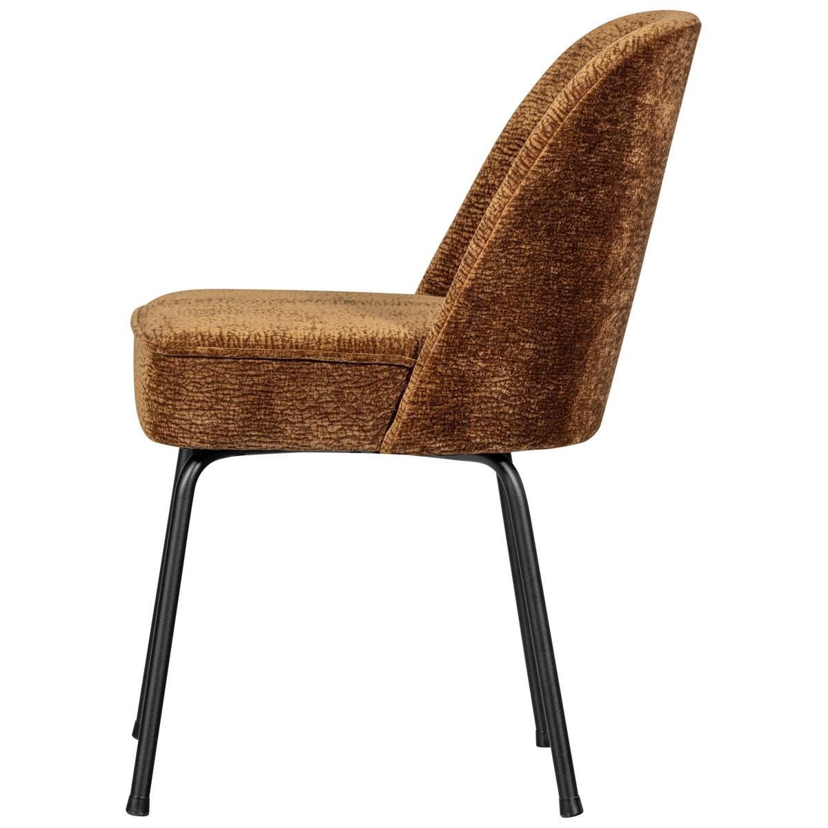 Stuhl-Set Vogue Braun B: 50cm - Schwarz/Braun, MODERN, Textil/Metall (50/83/57cm) - Livetastic