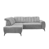 Ecksofa Mit Usb Anschluss Sano, Silberfarben, S: 200x261 Cm - Silberfarben/Schwarz, MODERN, Textil (200/261cm) - Livetastic