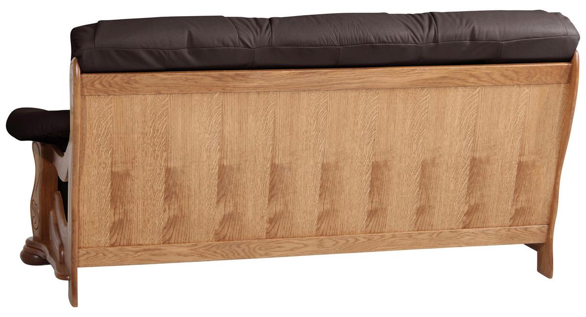 3-sitzer-sofa Tennessee Braun Echtleder - Eichefarben/Braun, LIFESTYLE, Leder/Holz (205/95/95cm) - Max Winzer