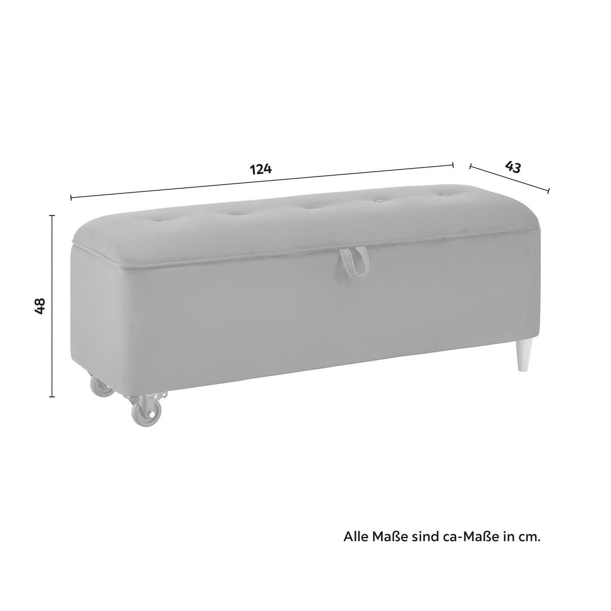 Lavica s úl.priestorom ELLA modrá - modrá/čierna, Modern, drevo/textil (124/48/43cm) - Bessagi Home