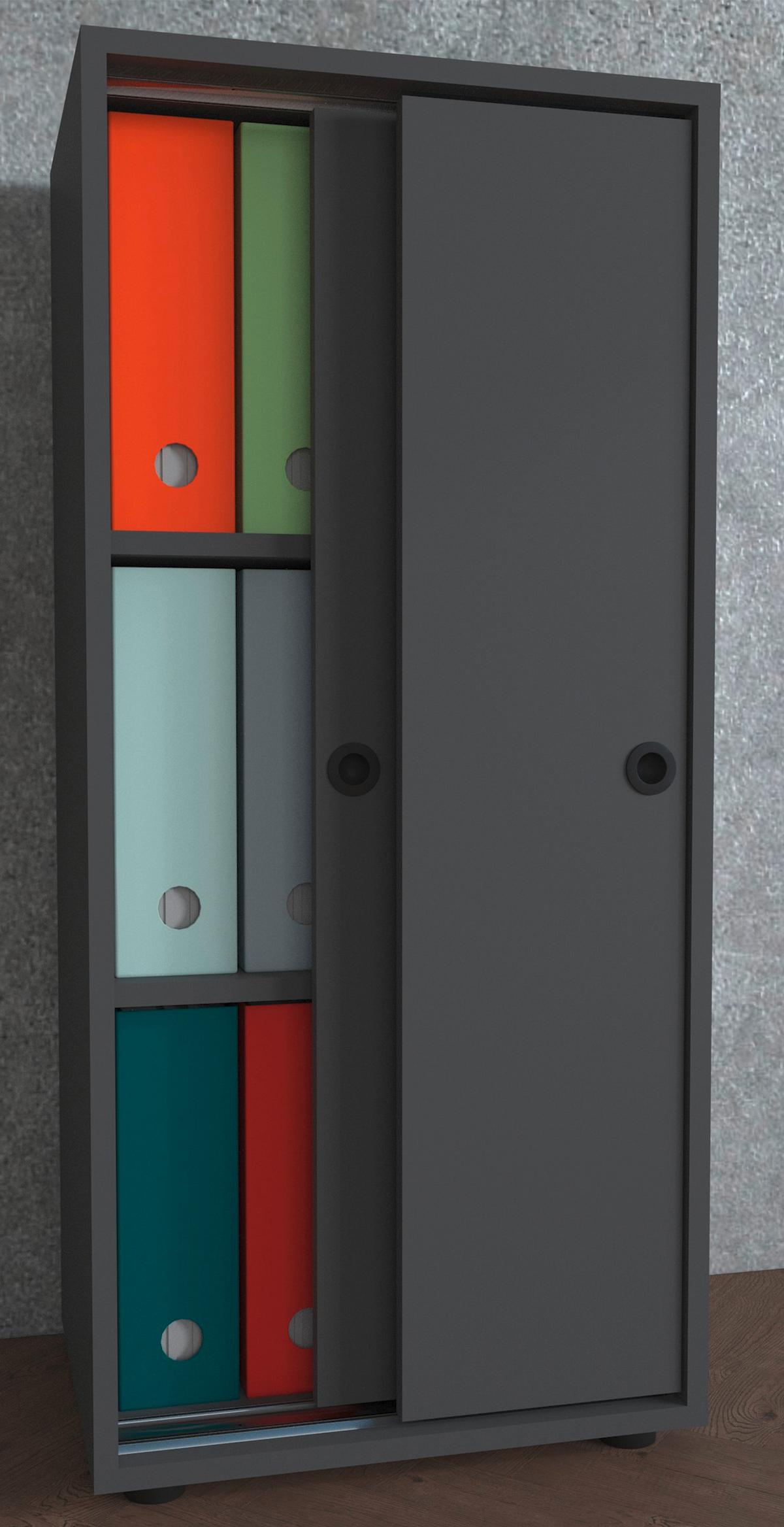 Aktenschrank Ulas Anthrazit Dekor B: 49 cm - Anthrazit, Design, Holzwerkstoff (49/109/38cm) - MID.YOU