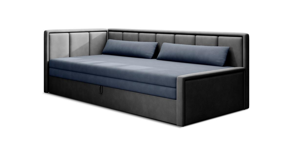 Récamiere Fulgeo Links Anthrazit,dunkelblau,b: 214 Cm - Blau/Anthrazit, Design, Textil (82/77/214cm) - MID.YOU