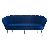 3-sitzer-sofa Dunkelblau B: 180 Cm - Goldfarben/Dunkelblau, MODERN, Textil (180/78/76cm) - Livetastic
