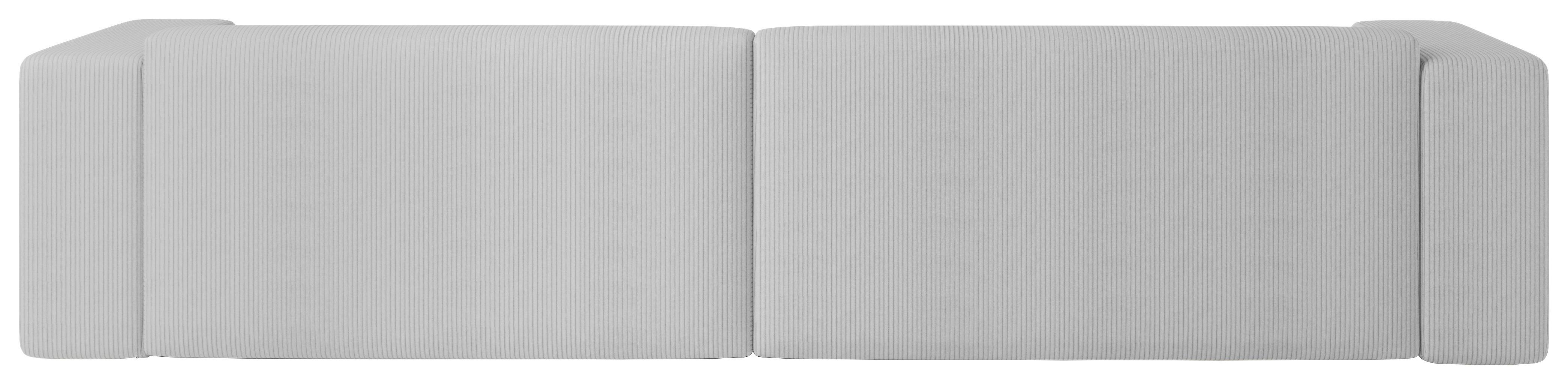 Ecksofa Basimo Cord Hellgrau, B: 293 cm - Hellgrau, Trend, Textil (293/170cm)