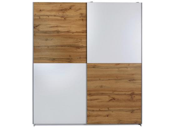 Skriňa S Posuvnými Dvermi Poly 2 - farby dubu/biela, Konvenčný, kompozitné drevo (170/195,5/58,5cm) Skriňa S Posuvnými Dvermi Poly 2 - farby dubu/biela, Konvenčný, kompozitné drevo (170/195,5/58,5cm)