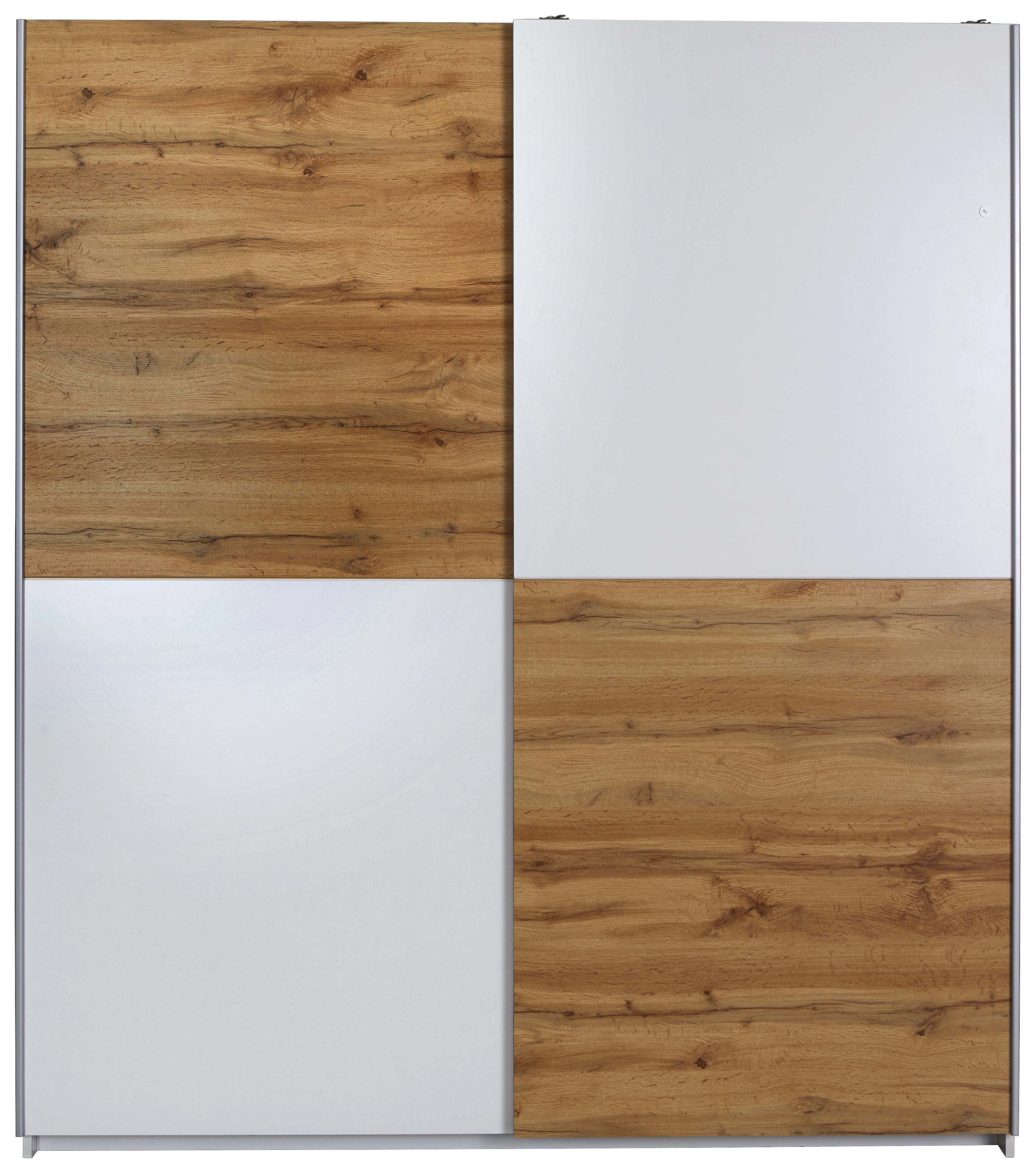 Tolóajtós Szekrény Victor 2 - Tölgyfa/Fehér, konvencionális, Faalapú anyag (170/195,5/58,5cm)