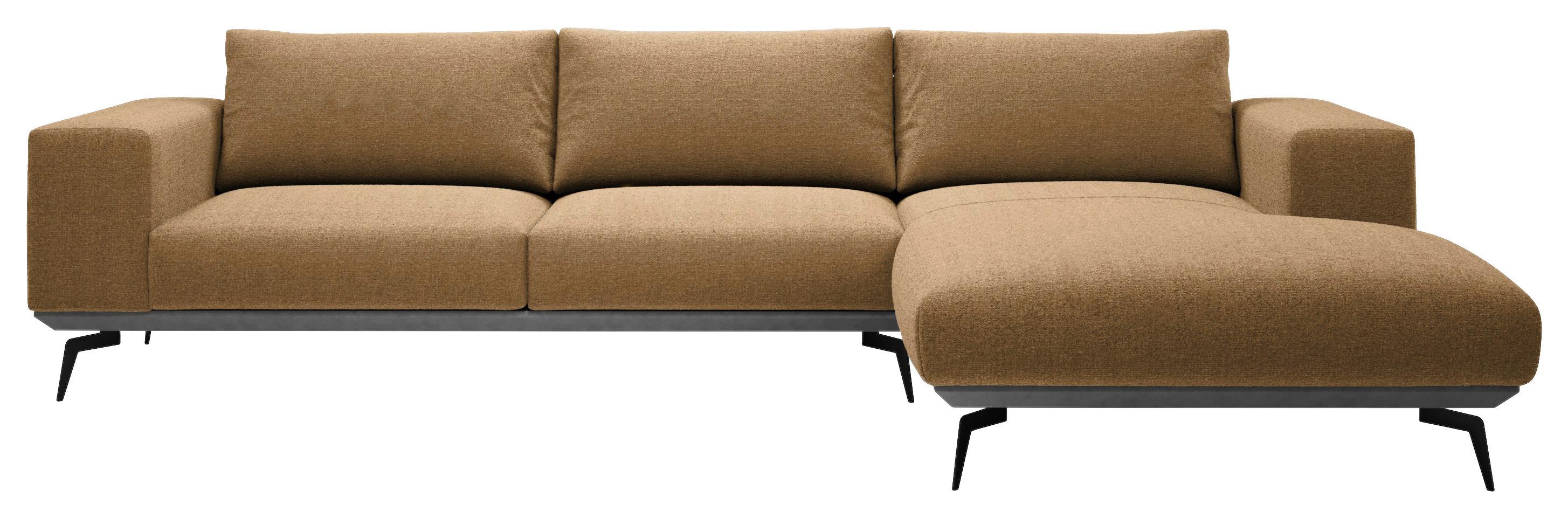 Sedacia súprava ALBERO, pravá, hrdzavá - čierna/hrdzavá, Design, kov/drevo (330/180cm) - MID.YOU